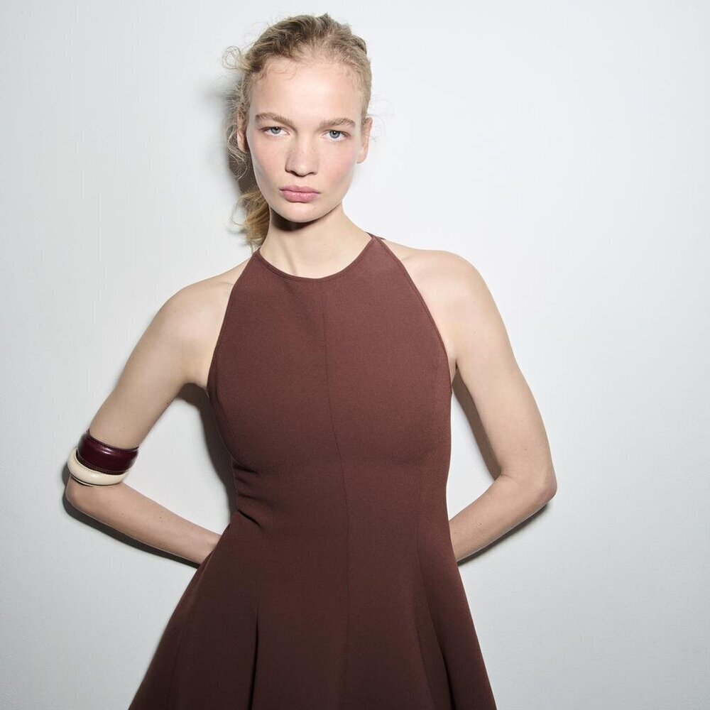 ZARA HALTER GODET DRESS ZW COLLECTION SIZE XS  2184/187/732